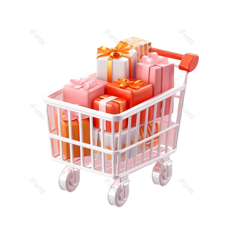 元素图片,网上购物元素,促销PNG,红色盒子免抠素材